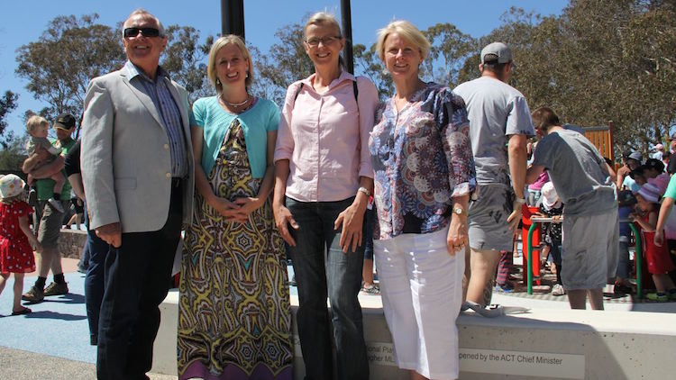 L-R: Boundless chair and ACT Land Development Agency chair Ross Barrett, former chief minister Katy Gallagher, landscape architect Deb Matthews, and Boundless secretary Natalie Howson.