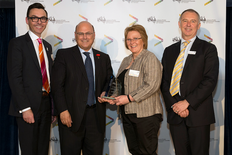 The Tasmanian Department of Education representatives receive their award. (Image: RLDI)