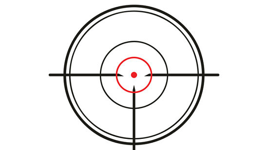 crosshair of the gun on white background, vector