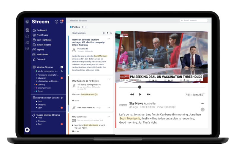 Streem media monitoring platform signs deal with Sky News Australia