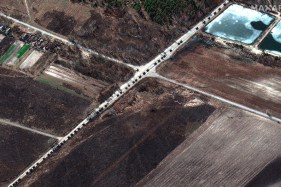 Russian military convoy reminds of highway of death