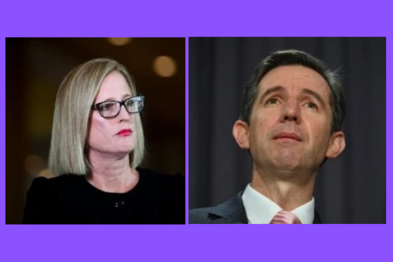 Shadow finance minister Katy Gallagher and finance minister Simon Birmingham