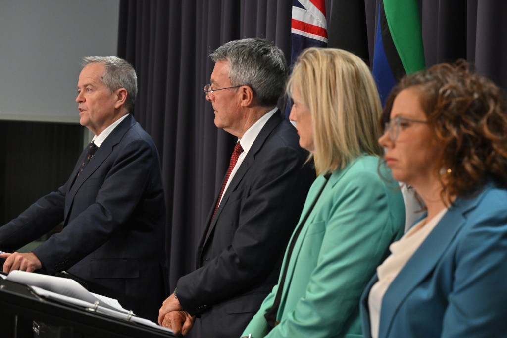 Bill Shorten, Mark Dreyfus, Katy Gallagher and Amanda Rishworth